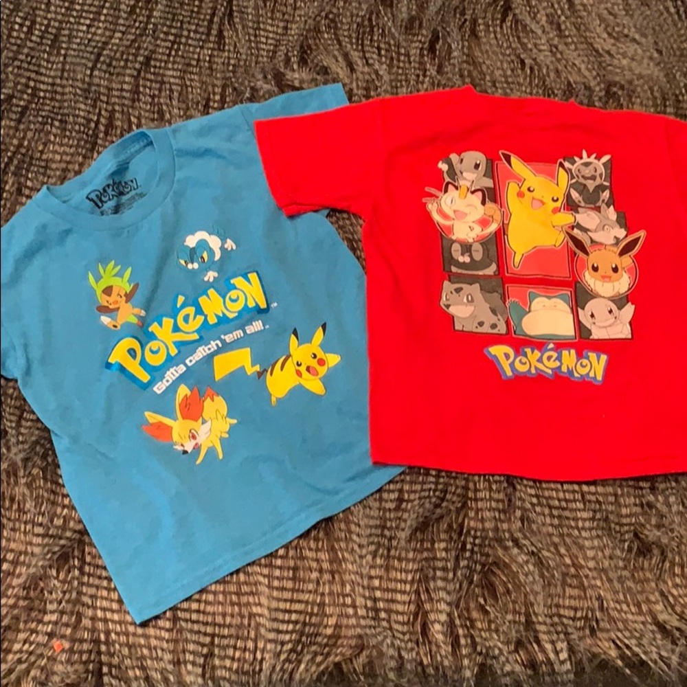 Two Pokémon shirts size 7 and 7-6